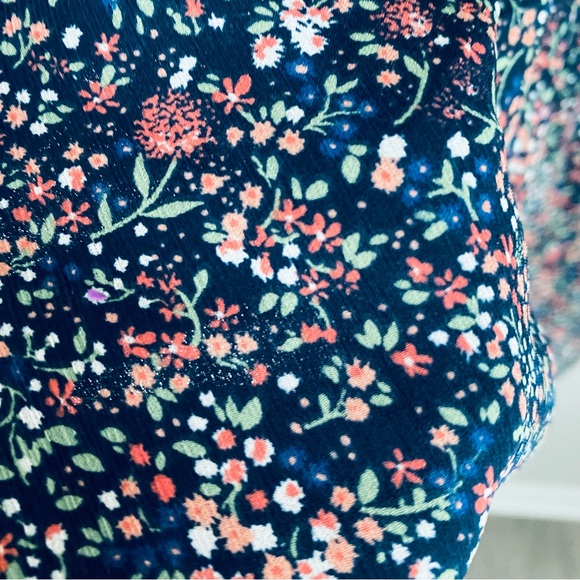 Flirty Floral Dress, Navy with Pink, Women's Size 2 (XS) J. Crew Mercantile - Picture 10 of 12